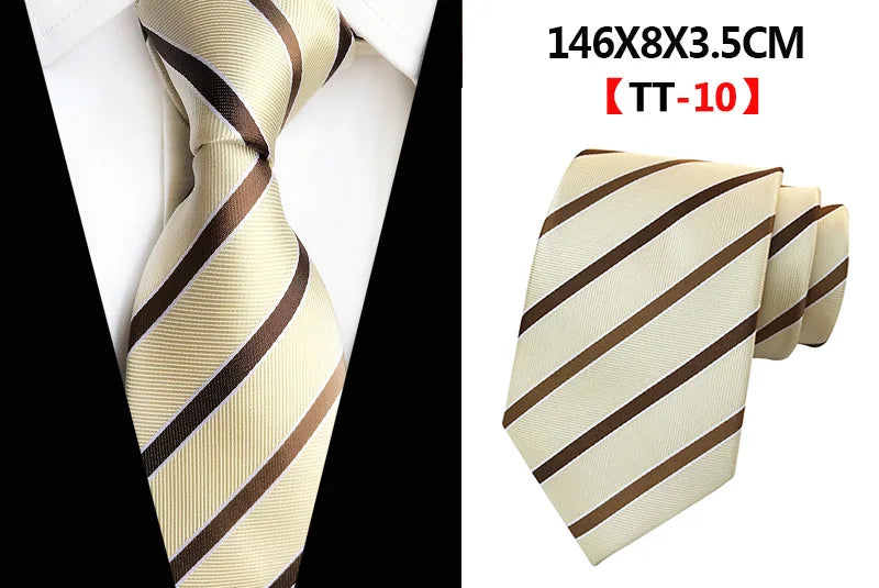 Corbatas de seda tejidas en jacquard con diseño de cachemira a cuadros para hombre, corbatas de 8 cm a rayas para trajes de negocios, bodas y fiestas.