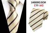 Corbatas de seda tejidas en jacquard con diseño de cachemira a cuadros para hombre, corbatas de 8 cm a rayas para trajes de negocios, bodas y fiestas.