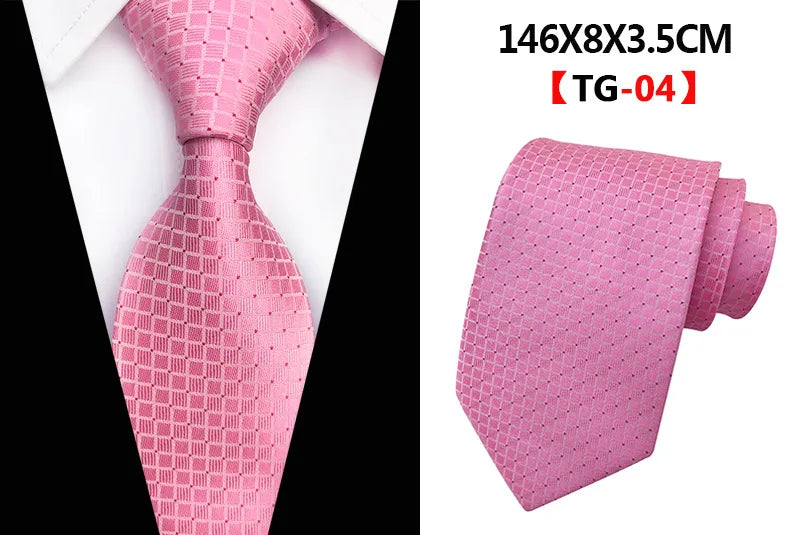 Corbatas de seda tejidas en jacquard con diseño de cachemira a cuadros para hombre, corbatas de 8 cm a rayas para trajes de negocios, bodas y fiestas.