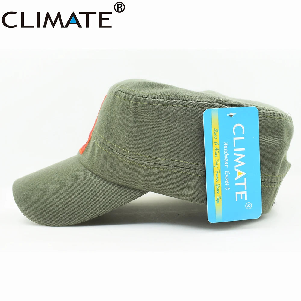 CLIMAT Nouvelles casquettes militaires cool pour hommes, casquette du président chinois Mao Zedong, casquette verte de l'armée, casquette à dessus plat, chapeau pour adulte du Parti communiste