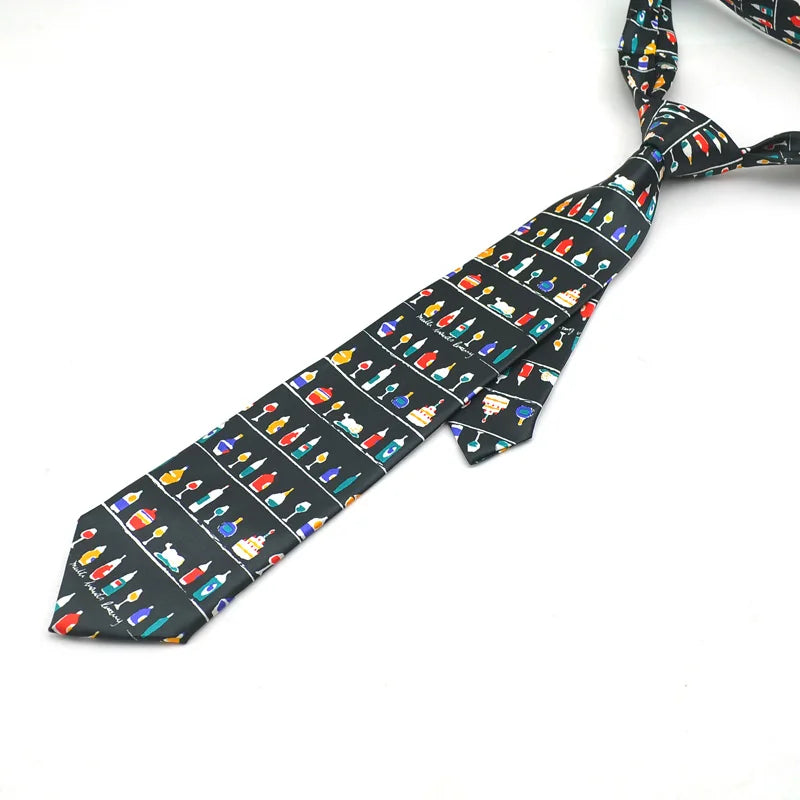 Cravate pour homme, chope de bière, cravate amusante, robe formelle, cadeau de mariage, chemise, cravate, fête, marque de mode, design, slim, 10 cm, club d'affaires