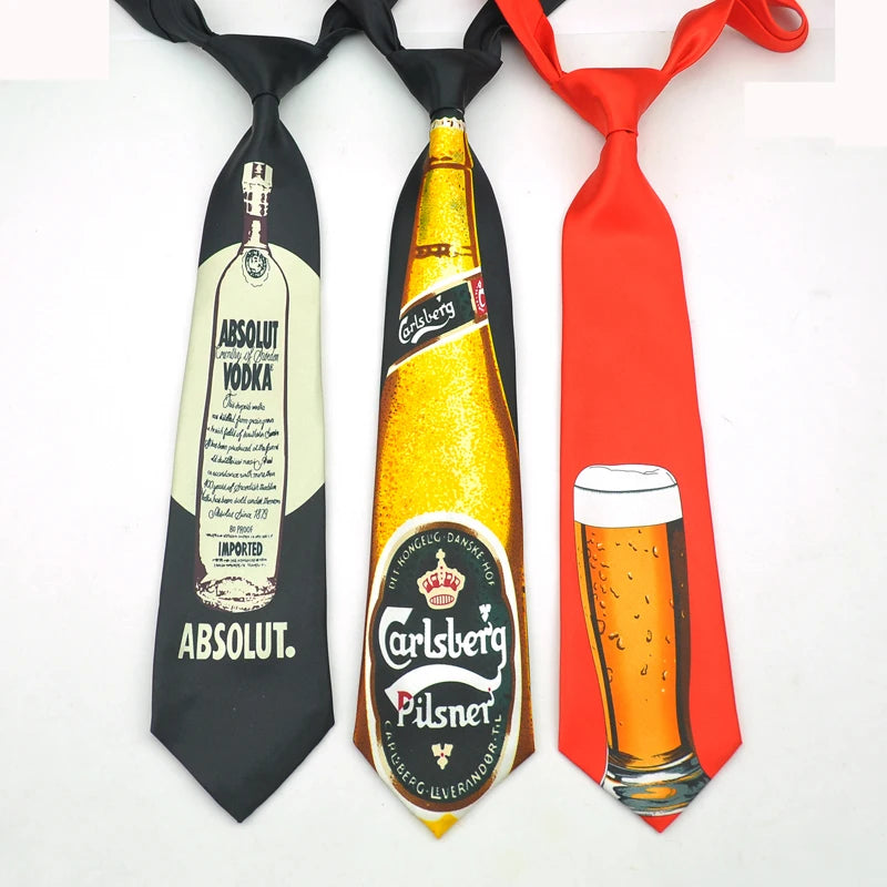 Cravate pour homme, chope de bière, cravate amusante, robe formelle, cadeau de mariage, chemise, cravate, fête, marque de mode, design, slim, 10 cm, club d'affaires