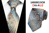 Corbatas de seda tejidas en jacquard con diseño de cachemira a cuadros para hombre, corbatas de 8 cm a rayas para trajes de negocios, bodas y fiestas.