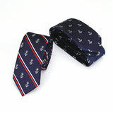 Cravates de luxe pour hommes, motif ancre tissé, pour hommes, cravates fines, cravate fine en polyester jacquard, cravates de mariage Corbata Gravata