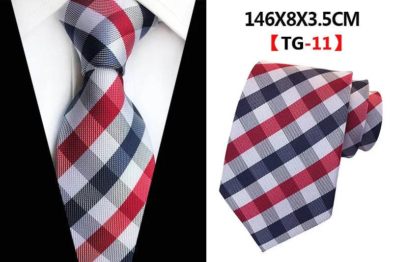 Corbatas de seda tejidas en jacquard con diseño de cachemira a cuadros para hombre, corbatas de 8 cm a rayas para trajes de negocios, bodas y fiestas.