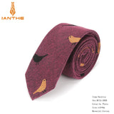 Cravate décontractée en coton pour homme, 6 cm, motif feuilles, imprimé oiseaux, style classique, idéal pour un mariage ou une soirée