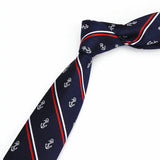 Cravates de luxe pour hommes, motif ancre tissé, pour hommes, cravates fines, cravate fine en polyester jacquard, cravates de mariage Corbata Gravata