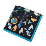 POBING Seidenschal für Damen, Monsteraugen-Print, Seidenfoulard, Halstuch, kleines Bandana, quadratische Schals, Damen-Accessoires, 60 x 60 cm