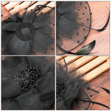 Haimeikang Fascinators Chapeau Femmes Fleur Maille Rubans Plumes Chapeau Bandeau Ou un Clip Cocktail Thé Fête Headwewar pour Filles