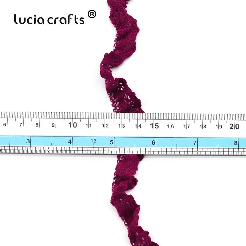 Lucia Craft 5yards  20mm Cotton Elastic Lace Trim  Ribbons Bands DIY Girls' Hair Tie Headband Sewing Clothing Accessories N0608