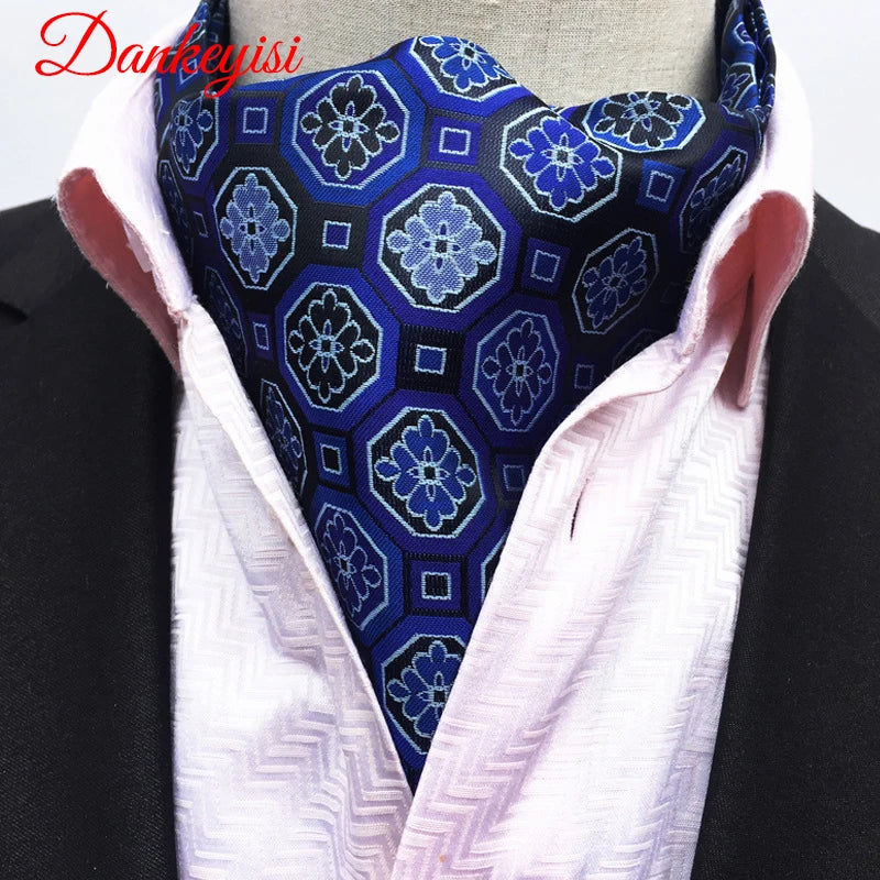 DANKEYISI Hochwertiger, modischer Luxus-Seidendruck-Herrenschal mit gepunkteten Schals, Anzugschal aus England, Jacquard, für Herren