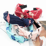 Fresh Fashion Turban Headbands Women Spring Summer Chiffon Headband Head Wrap Wide Flamingo Hair Accessories Cotton Headband