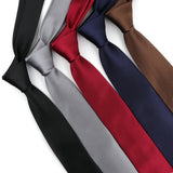 Cravate classique unie pour homme, cravate formelle à rayures, 6 cm, fine, pour mariage, slim, pour marié