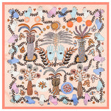 POBING Seidenschal für Damen, Monsteraugen-Print, Seidenfoulard, Halstuch, kleines Bandana, quadratische Schals, Damen-Accessoires, 60 x 60 cm