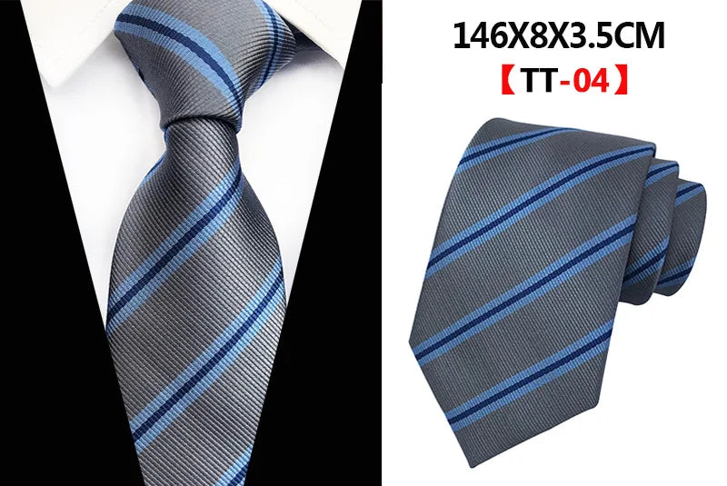 Corbatas de seda tejidas en jacquard con diseño de cachemira a cuadros para hombre, corbatas de 8 cm a rayas para trajes de negocios, bodas y fiestas.