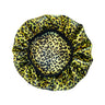 Leopard Print Satin Bonnet Cap Wide Rubber Band Nightcap Hair Care Hat