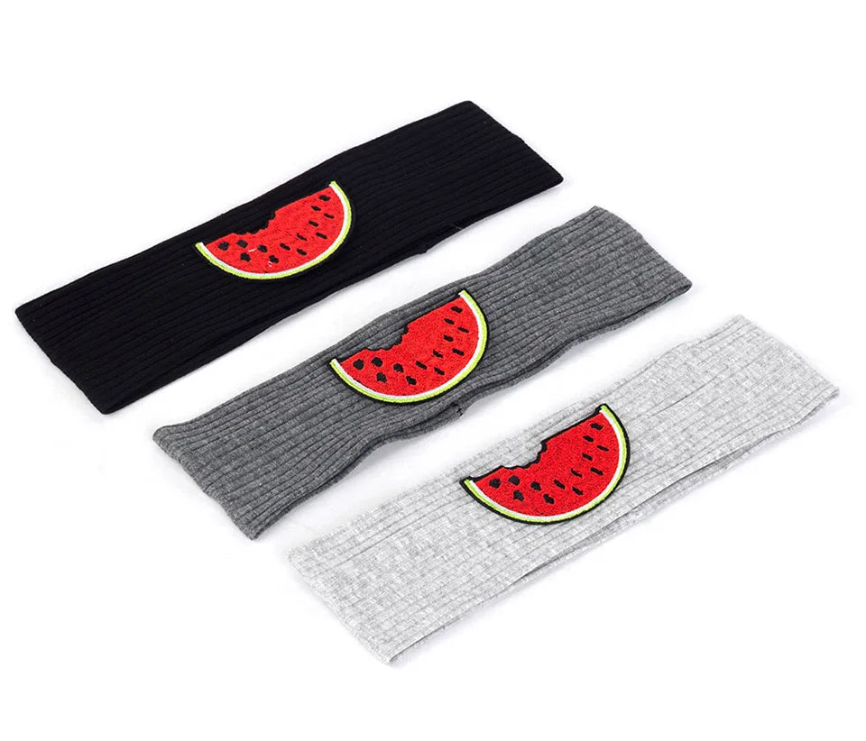 6 Months-3 Years Old Kids Headband Pure Color Cute Watermelon Pattern Soft Elastic Headwear Loose HeadWrap for Boys and Girls