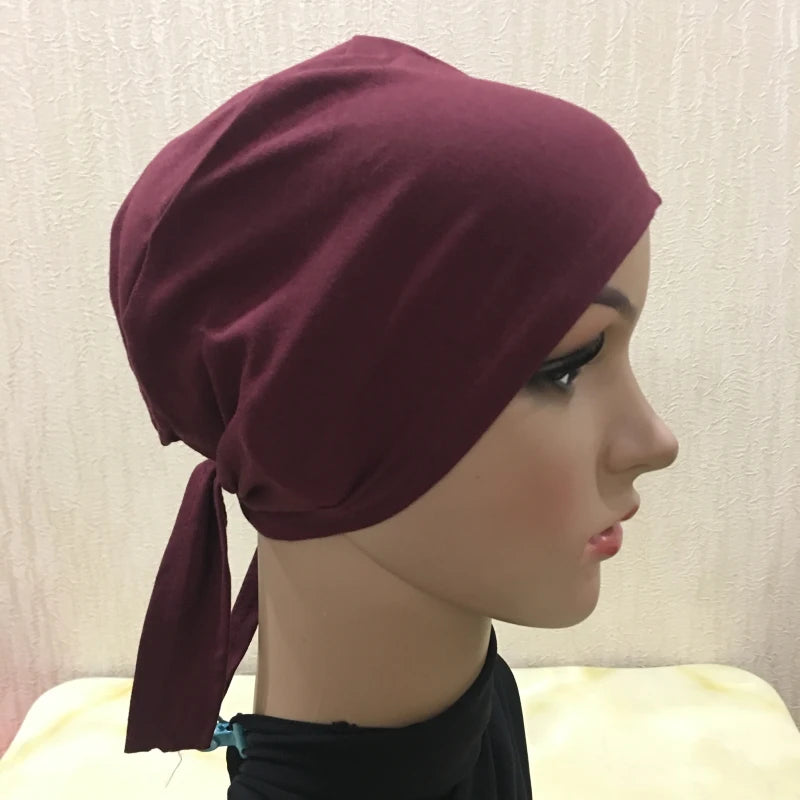 Hijab musulman en coton à couverture complète, couvre-chef islamique, chapeau sous-foulard, bonnet en os, foulards turcs, couvre-chef musulman