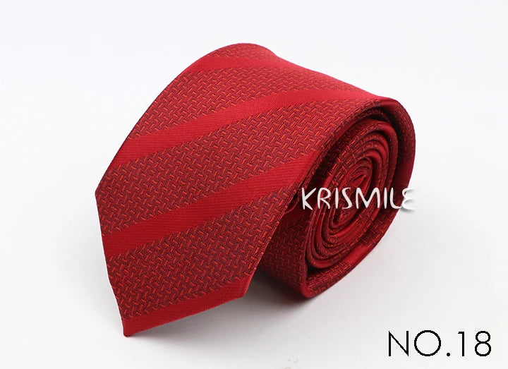 Nouvelle cravate classique à rayures et pois pour homme, jacquard, 7 cm, en polyester, étroite, slim, pour mariage, marié, affaires, costume, chemise, cadeau