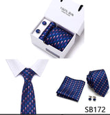 Cravates de marque 100 % soie, coffret cadeau, bureau, homme, classique, fête, mariage, rayées, 7,5 cm, soie, mariage, motif floral, cravate, mouchoir