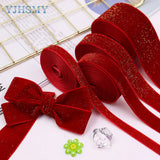 Ruban de Noël en velours rouge brillant pour le Nouvel An, 4,6 m, pour guirlandes, cadeaux, emballages, couronnes, nœuds