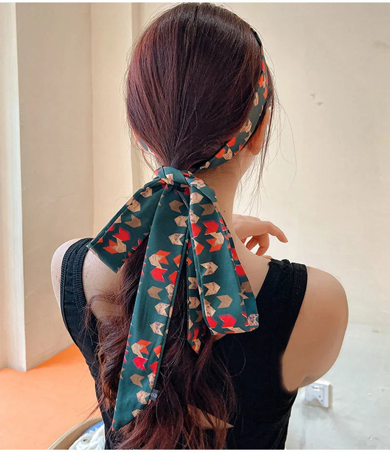 Écharpe à cheveux longs, nœuds, foulard, élastiques à cheveux tendance, rubans, bandeau multifonctionnel, bandana, accessoires pour cheveux pour femmes