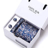 Cravates de marque 100 % soie, coffret cadeau, bureau, homme, classique, fête, mariage, rayées, 7,5 cm, soie, mariage, motif floral, cravate, mouchoir