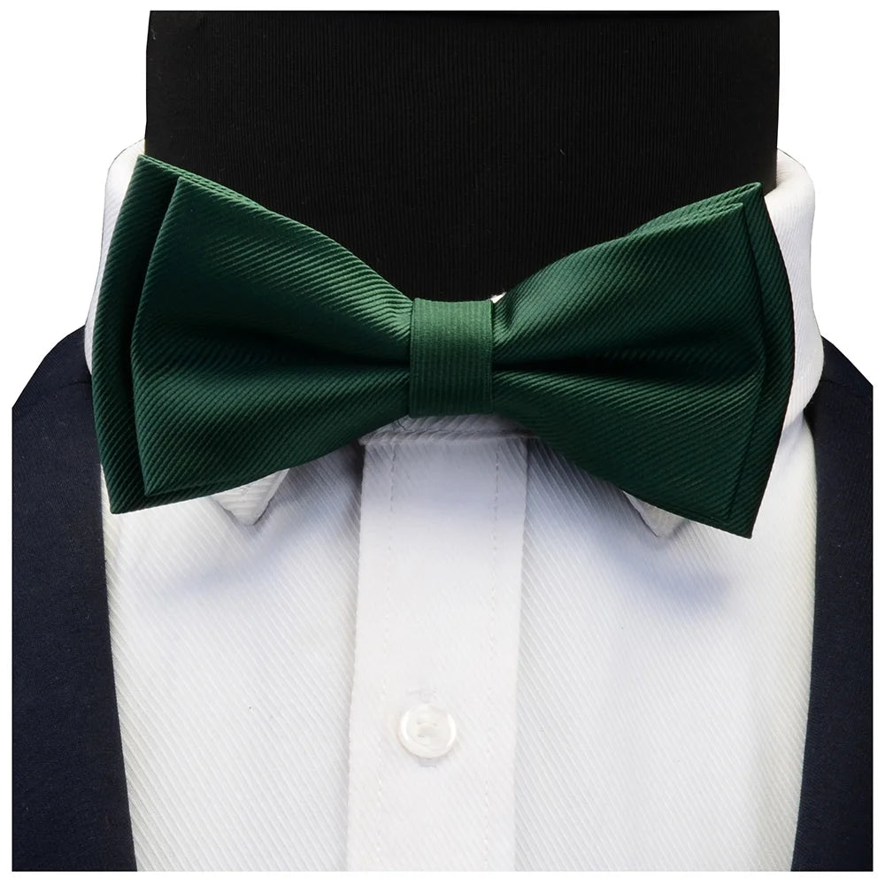 Ensemble de nœuds papillon solides de différentes tailles, haut et bas, nœud papillon uni pour homme, mouchoir, boutons de manchette, coffret cadeau pour hommes, cravates de mode de mariage