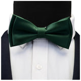 Ensemble de nœuds papillon solides de différentes tailles, haut et bas, nœud papillon uni pour homme, mouchoir, boutons de manchette, coffret cadeau pour hommes, cravates de mode de mariage