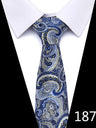 Cravate homme 7,5 cm, style nouveau, bleu, vert et orange, motif cachemire, motif floral, pour mariage, travail
