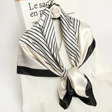 90X90CM Scarves Women Print Hair Neck Square Silk Scarf Office Ladies Shawl Bandana Handkerchief Headcloth Foulard Female Wraps