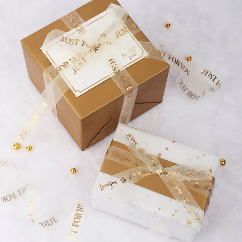 Rubans joyeux anniversaire de 2 à 5 mètres pour amoureux, mariage, fête, Saint-Valentin, pâtisserie, bouquet, nœud papillon, carte, boîte cadeau, emballage, décoration
