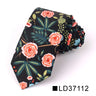 Nouvelle cravate florale pour hommes et femmes, cravate fine en coton pour mariage, cravates décontractées pour hommes, costumes classiques, cravates à imprimé floral