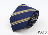 Nouvelle cravate classique à rayures et pois pour homme, jacquard, 7 cm, en polyester, étroite, slim, pour mariage, marié, affaires, costume, chemise, cadeau
