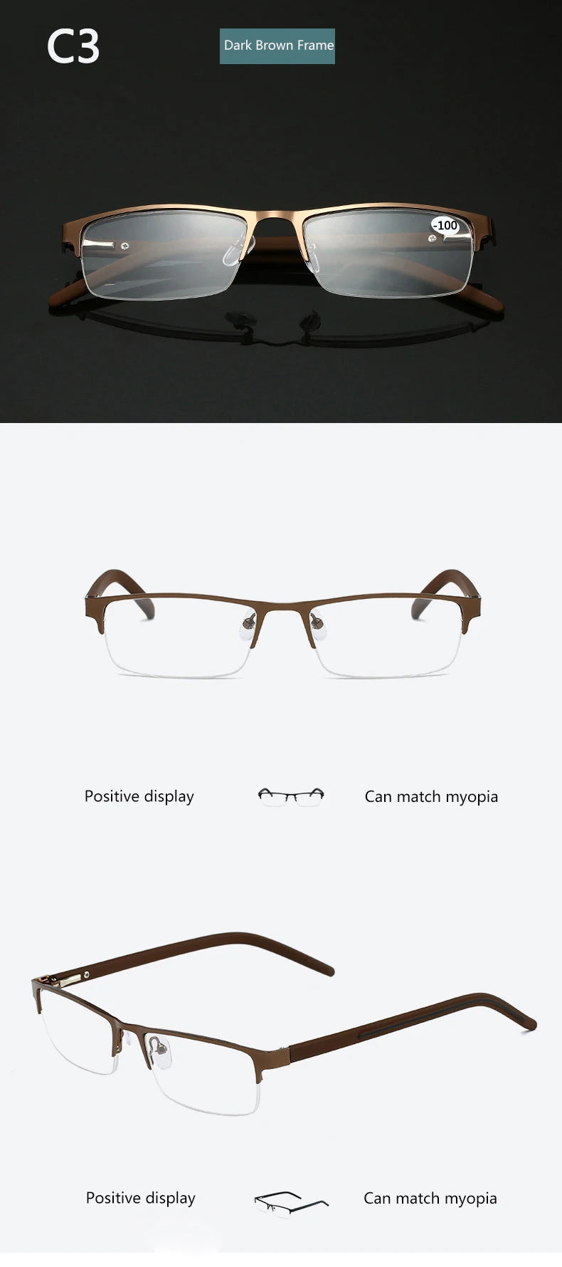 BOYSEEN Titanium alloy Nearsighted Glasses Non spherical 12 Layer Coated Minus lenses Business Myopia Eyeglasses -0.5 -1.0 -1.25