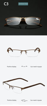 BOYSEEN Titanium alloy Nearsighted Glasses Non spherical 12 Layer Coated Minus lenses Business Myopia Eyeglasses -0.5 -1.0 -1.25