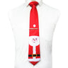 JEMYGINS Cravates de Noël pour hommes 9 cm en soie rouge de bonne qualité, ensemble de pinces à cravate imprimées pour fête, mariage, festival, cadeau