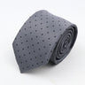 Nouvelle cravate classique à rayures et pois pour homme, jacquard, 7 cm, en polyester, étroite, slim, pour mariage, marié, affaires, costume, chemise, cadeau