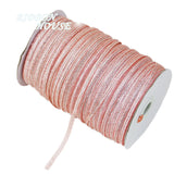 (25 yards/roll) Pink Meat Metallic Glitter Ribbon Colorful gift package ribbons wholesale