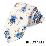 Nouvelle cravate florale pour hommes et femmes, cravate fine en coton pour mariage, cravates décontractées pour hommes, costumes classiques, cravates à imprimé floral