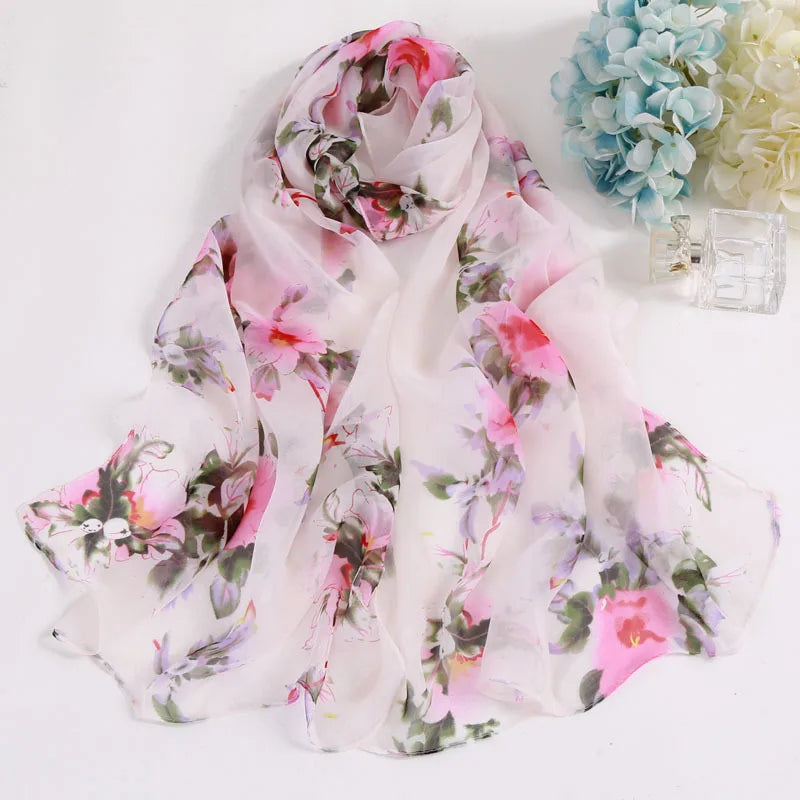 Heißer druck neue marke frauen schal frühling sommer seide schals schals und tücher dame pashmina strand stolen hijab foulard