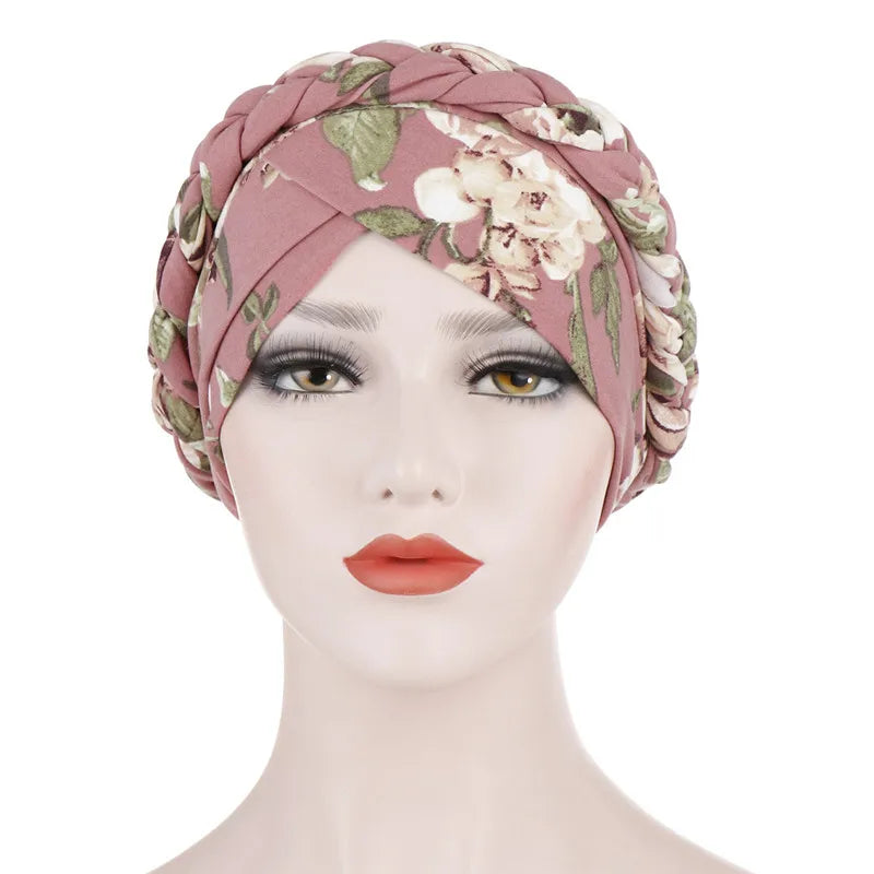 Foulard turban musulman en coton imprimé pour femmes, hijab intérieur islamique, foulards arabes pour la tête, femme musulmane turbante mujer