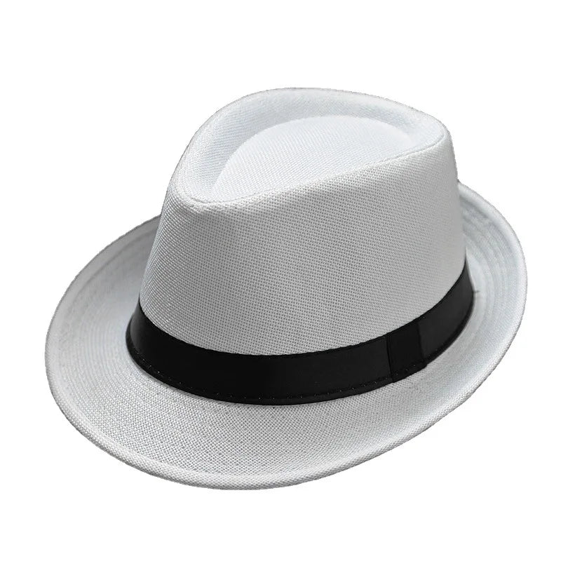 Chapeau de jazz tendance pour l'été, chapeau de plage, panama, chapeau de soleil classique, chapeau haut de forme rétro, chapeau fedora, chapeau haut de forme unisexe pour hommes et femmes