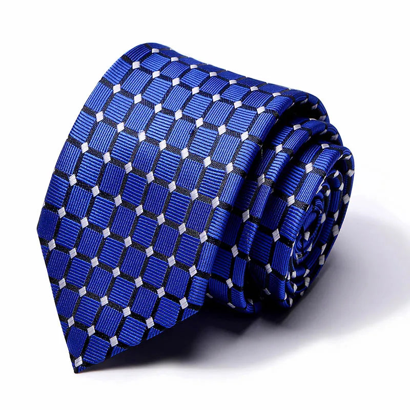 Cravate classique en soie pour homme, 48 couleurs, 7,5 cm, de luxe, à rayures, fine, pour costume, mariage, fête