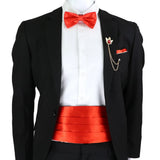 New Fashion Mens Cummerbund Bow Tie Brooch Set Black Red Blue   Waist Seal For Formal Tuxedo Business Suit Dinner Accessories