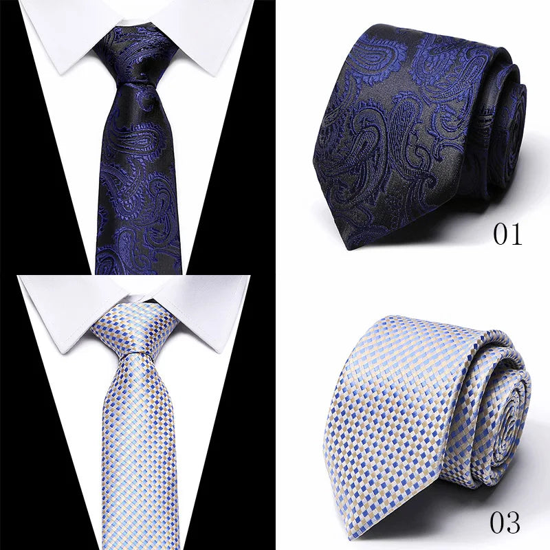 Cravate homme 7,5 cm, style nouveau, bleu, vert et orange, motif cachemire, motif floral, pour mariage, travail