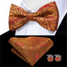 Hi-Tie Nœuds papillon verts de Noël pour hommes Cravate papillon en soie Ensemble de boutons de manchette et mouchoirs pour fête de mariage Nœud papillon uni à carreaux cachemire