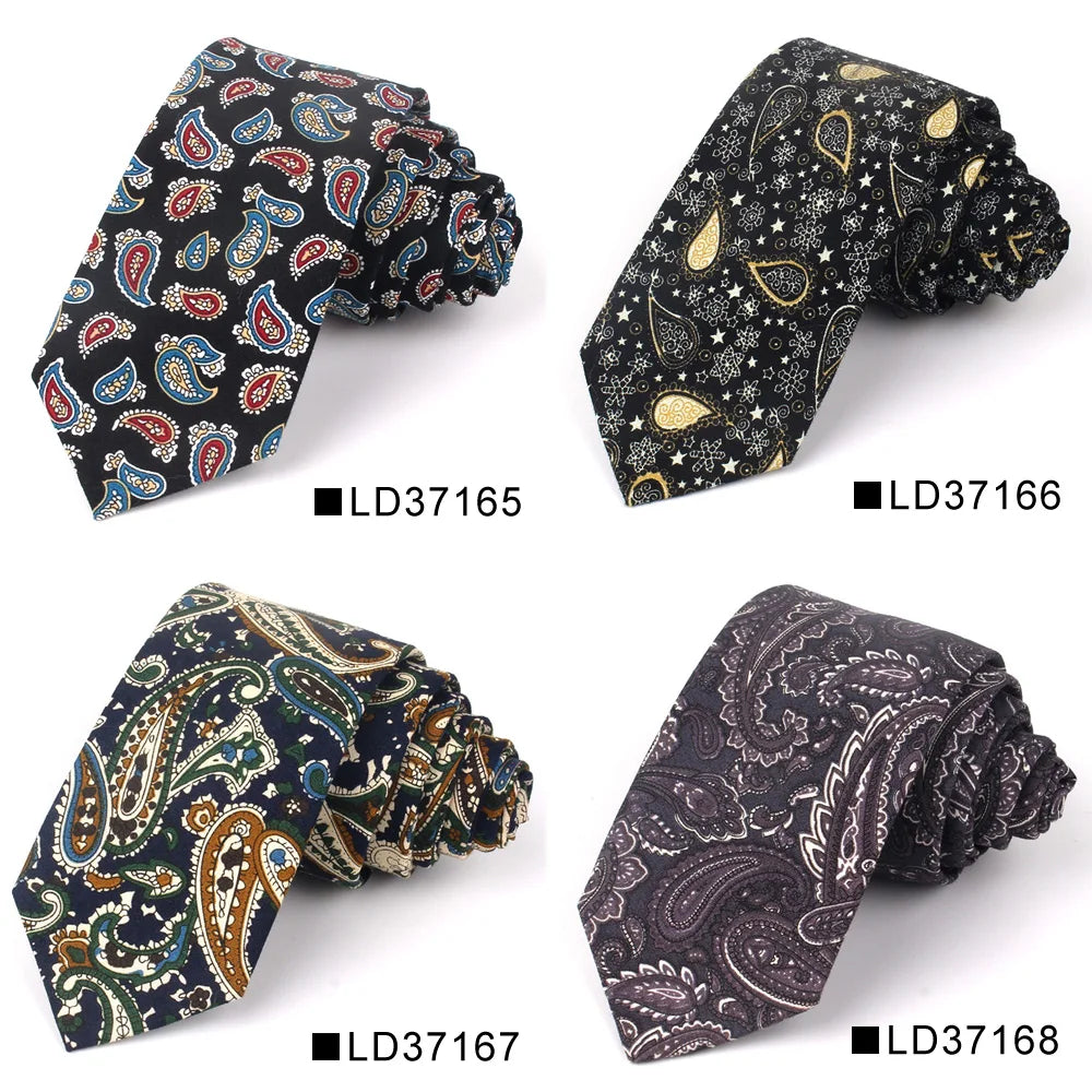 Nouvelle cravate florale pour hommes et femmes, cravate fine en coton pour mariage, cravates décontractées pour hommes, costumes classiques, cravates à imprimé floral