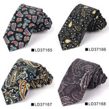 Nouvelle cravate florale pour hommes et femmes, cravate fine en coton pour mariage, cravates décontractées pour hommes, costumes classiques, cravates à imprimé floral