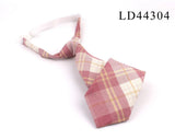New Rubber Ties Casual Plaid Necktie For Boys Girls Neck Ties Simple Slim Necktie Gravatas Lazy Person Student Tie Neck Wear